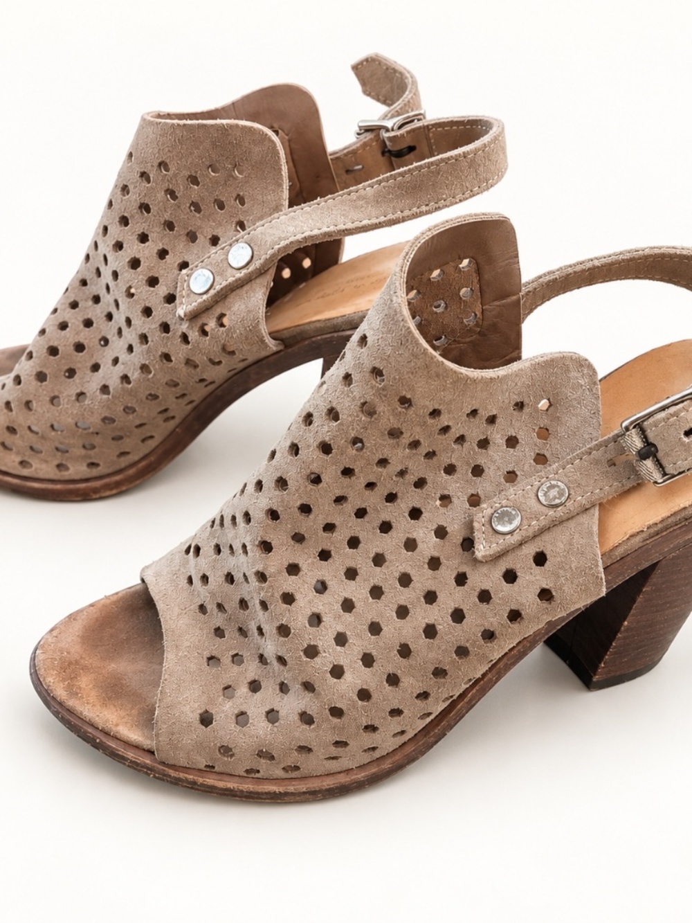 Rag & Bone Wyatt Suede Perforated Slingback Sandals EU 40